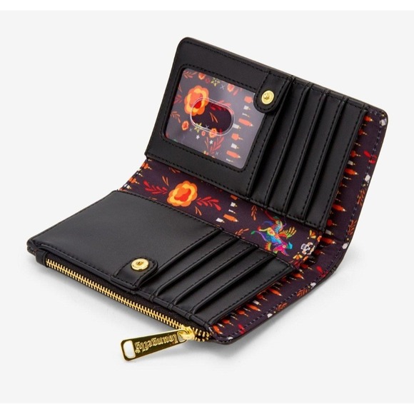 Loungefly Disney Pixar Coco Floral Embroidered Backpack & Wallet Day Of The Dead - Picture 5 of 10